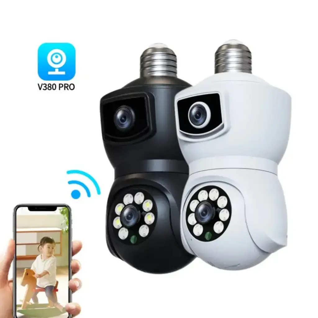 4MP WiFi Dual -lens PTZ Bulb Camera + FREE 64GB (Ship from Abroad)
