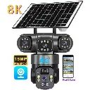 4G Solar 15MP Four-lens 3 screen Camera + FREE 64GB 8K resolution  (Ship from Abroad)
