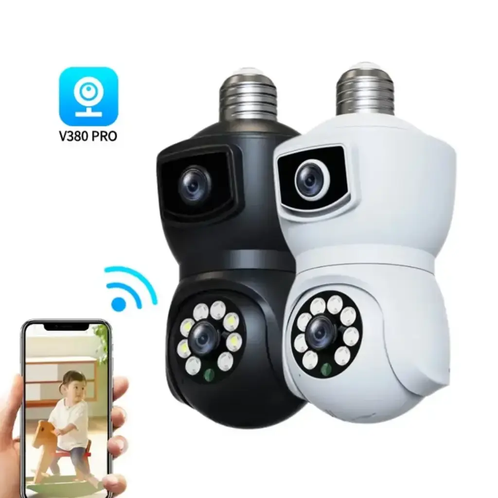 4MP WiFi Dual -lens PTZ Bulb Camera + FREE 64GB